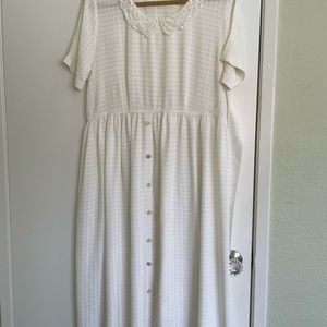 White button up dress